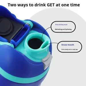 Nueva Botella de Agua Aislada al Vacío de Acero Inoxidable de Alta Calidad con Asa, para Hombres y Mujeres, Diseño Deportivo Portátil, Doble Opción de Bebida, Regalo para Estudiantes - Product Image 2