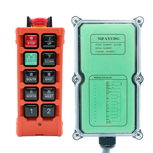 Hot bán 1 máy phát + 1 Receiver công nghiệp 8 nút duy nhất tốc độ không dây Crane điều khiển từ xa với trường hợp khẩn cấp - Product Image 6