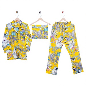 Conjunto de Pijama Largo con Cuello en V y Estampado a Cuadros, Transpirable, Cómodo, Lujoso y Elegante, Ropa de Dormir para Vacaciones, Regalo para Mujer, de Algodón - Product Image 1