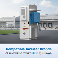 Système de batterie ESS extérieur C&I 100 kWh 215 kWh 241 kWh, batterie LFP de qualité supérieure, armoire de batterie avec onduleur hybride Deye Solis Fox 50K 80K 60K