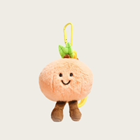 Porte-clés en peluche orange en forme de fruit, poupée tangerine douce et rembourrée, avec lunettes et cordon tressé, breloque de sac, ornement de sac à dos, cadeau, style dessin animé