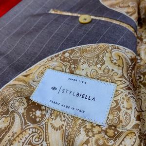 Traje de 3 piezas de lana VBC italiana, de botonadura sencilla, <span class=keywords><strong>medio</strong></span> entallado, con estampado pata de gallo marrón, corte ajustado, para negocios, bodas <span class=keywords><strong>y</strong></span> uso formal, con chaleco <span class=keywords><strong>y</strong></span> pantalón. - Product Image 6