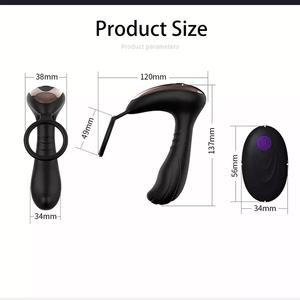 Juguetes anales vibradores de silicona 2 en 1 para adultos, Control remoto, tapón Anal, entrenador, masajeador de silicona suave - Product Image 6