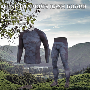 Tenue d'entraînement MMA 2 pièces pour homme 2026 OEM – Ensemble de sport Rash Guard à manches longues, imprimé sur mesure, respirant et séchage rapide - Product Image 2