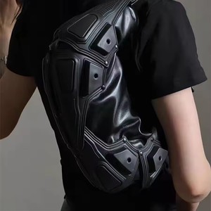 Nouveau <span class=keywords><strong>Sac</strong></span> Fourre-tout <span class=keywords><strong>Femme</strong></span> Y2K Punk en Cuir PU, Design Original, Fermeture Éclair, Doublure Polyester, Bretelles d'Épaule Multipoches - Product Image 2