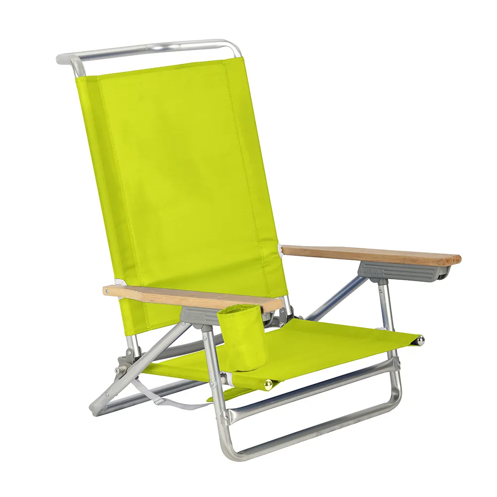 De servicio pesado amarillo-verde lighiweight de aluminio plegable Silla de playa