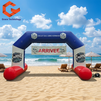 Arche gonflable hermétique de départ/arrivée, arche publicitaire gonflable flottante pour événements sportifs