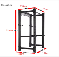 Rak Squat Multifungsi Berbahan Metal untuk Home Gym, Dilengkapi Lat Pull-down, Pull-up Bar, dan Dip Bar, Beban Maksimal 350KG