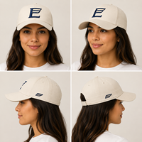 Gorra de Béisbol Deportiva Curva Estructurada de Sarga de Algodón Premium con Logotipo Monograma Águila E, Regalo Corporativo, Personalización de Marca Minorista