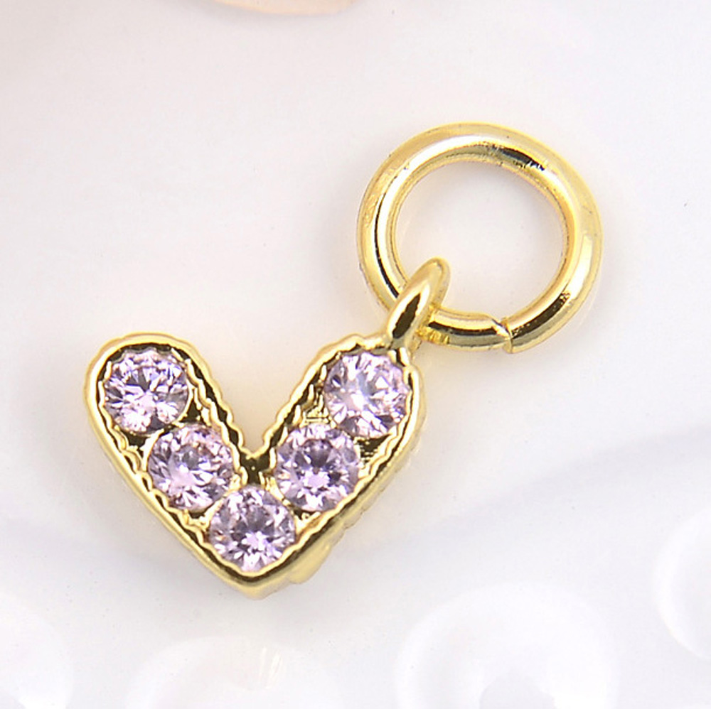 010 Light Purple Heart with Diamonds 1PCS