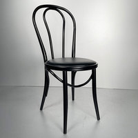 Table à manger ronde avec dossier en métal, style industriel pour restaurant de restauration rapide, chaises rétro en fer forgé