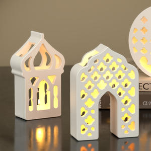 Moule en silicone HC Middle East Moon Castle pour abat-jour, style arabe, moule en résine de gypse, moule DIY pour couvercle de lampe à <span class=keywords><strong>bougie</strong></span> en plâtre, décoration intérieure - Product Image 4