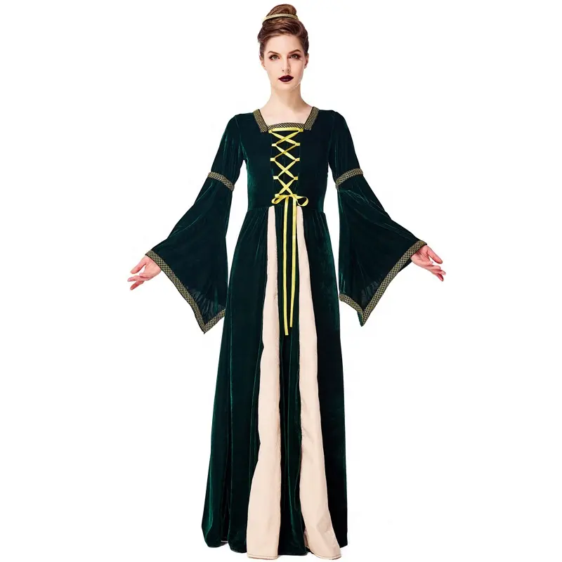 Traje de fantasia medieval renascentista, de luxo, para adulto, vestido de halloween