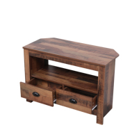 Table console en bois avec 2 tiroirs, meuble TV peu encombrant et armoire de rangement pour l'entrée, le couloir et la décoration du salon