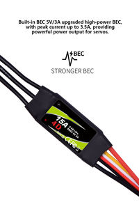 Controlador Electrónico de Velocidad (ESC) Mantis Slim 15A G2 sin Escobillas 2-4S SBEC, Ultrafino y Ligero para Aviones RC 3D F3P y Drones FPV - Product Image 6