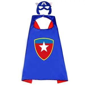 CM080 enfants Anime thème fête Costume araignée super-héros capitaine Cape Cape avec masque pour les yeux pour enfants Halloween carnaval habiller