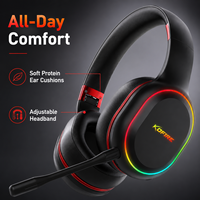 Casque de jeu sans fil KOFIRE 2.4G à très faible latence, RGB, suppression active du bruit, double mode filaire pour PS5, PC, Switch, Xbox