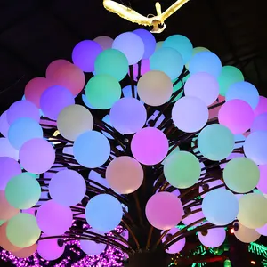 Custom PE Multicolored Outdoor Warm White Christmas Tree Light Lamp IP65 Rating For Party Decorative Lighting