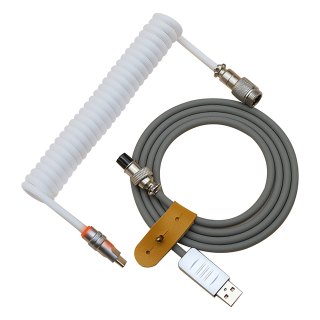 Factory Price 3M USB Gaming Mechanical Keyboard Type C Colorful Aviator Usb Coiled Keyboard Cable