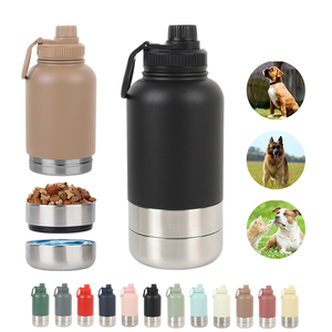 Logotipo personalizado OEM 32oz 3 en 1 Alimentador de mascotas aislado de acero inoxidable 1000ml Botella de agua portátil de viaje al aire libre para perros - Product Image 2