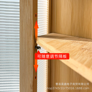 Boîte à pain double couche en bambou Haoxin, rangement d'angle pour cuisine, pâtisserie, fruits, légumes, avec porte, couleur bois naturel - Product Image 4