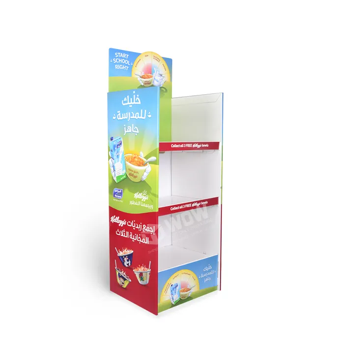 New Year Promotion 5 Shelves Free Standing Cardboard Plantain Chips Display