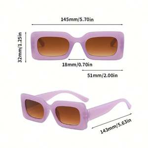 Gafas de Sol Rectangulares de Moda 2025 con Logotipo Personalizado, Colores Dulces, Protección UV400, Montura Pequeña Cuadrada para Mujer - Product Image 6