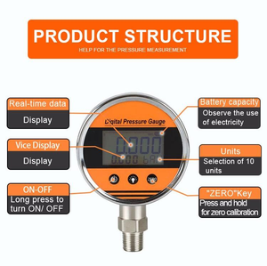 कस्टम-निर्मित डिजिटल दबाव गेज 100 मिमी हाइड्रोलिक दबाव गेज स्टेनलेस स्टील आवास के साथ - Product Image 3
