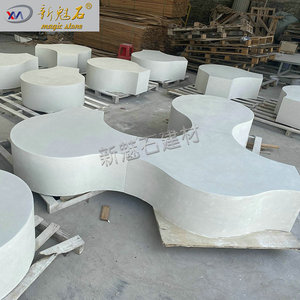 Nuevo Banco de Parque de Hormigón GRC Magic Stone, 3 cm de Grosor, Muebles de Exterior Personalizados, Decoración Moderna para Espacios Comerciales - Product Image 1