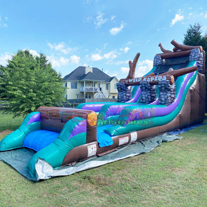 Commercial backyard party jumpers bounce house inflatable wild rapids water <b>slide</b> with <b>pool</b> for kids - Product Image 1