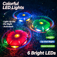 Jouet pour chien Transform Flying Saucer Ball, jouet interactif pour animaux de compagnie avec LED, qui se déforme en pressant, pour jouer en extérieur