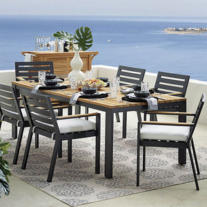 Ensemble <span class=keywords><strong>de</strong></span> <span class=keywords><strong>table</strong></span> et <span class=keywords><strong>de</strong></span> chaises <span class=keywords><strong>de</strong></span> salle à manger en aluminium moderne pour l'extérieur, meubles extensibles pour hôtel, <span class=keywords><strong>jardin</strong></span>, terrasse - Product Image 2