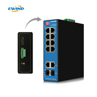 Commutateur PoE Gigabit industriel 12 ports, 8 ports PoE Plus GE, 2 ports GE Plus, 2 ports fibre SFP, IP40, rail DIN, garantie 5 ans