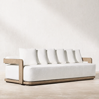 Meubles d'extérieur de luxe, mobilier de patio, ensemble de canapés, canapé en bois moderne pour hôtel, jardin, canapé modulaire pour hôtel, salon en teck d'extérieur