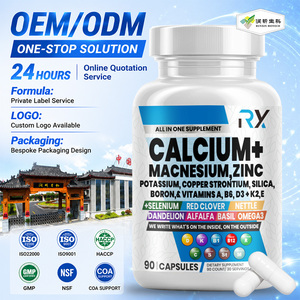 Capsules de calcium, zinc et magnésium 3 en 1 (<span class=keywords><strong>90</strong></span> capsules) pour des os solides, un système immunitaire renforcé, une meilleure mémoire et un sommeil réparateur - Product Image 1