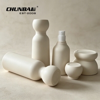 Fabricant d'emballages cosmétiques OEM ODM, flacon cosmétique à pompe pour émulsion, forme unique, beige mat