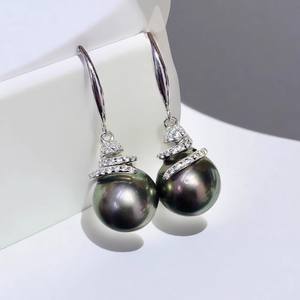 22562DIY Support creux pour boucles d'oreilles en argent S925 avec perles rondes de 9-16 mm, apprêts et composants de bijouterie - Product Image 1