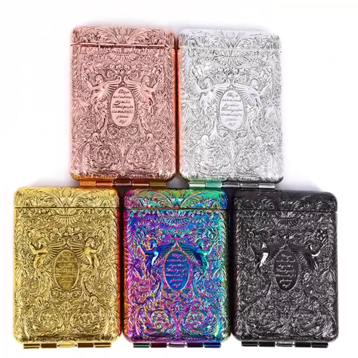 three open cigarette case (Holds 14 Cigarettes) Three Open Alloy Cigarette Case,