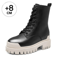 Bottes Chelsea pour femmes, vente en gros d'usine, hauteur accrue de 8 cm/3,15 pouces, bottes à plateforme confortables en cuir pour un usage quotidien