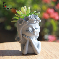 Maceta de Resina Roogo MiniCement con Textura de Guirnalda para Suculentas, con Orificio de Drenaje, para Bonsái, Manualidades, Regalos, Decoración