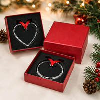 Adorno Navideño de Cristal Personalizado con Foto y Logotipo, Grabado Láser 3D, Decoración Colgante Ecológica, Regalos Familiares para las Fiestas
