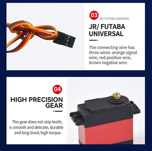 Servo Digital Industrial de 20kg/15kg con Engranaje Metálico de 5 Etapas, 0.19s/60 °   4.8-6V para coche, barco o robot RC con 180 ° /360 °   Personalización OEM - Product Image 4