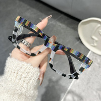 Nouveau cadre éblouissant anti-lumière bleue miroir plat mode haut de gamme cadre de lunettes de maquillage uni