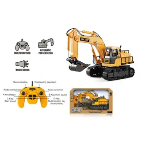 2.4G 1:22 7 Kênh Điều Khiển Từ Xa Bánh Xích Thủy Lực Máy Xúc