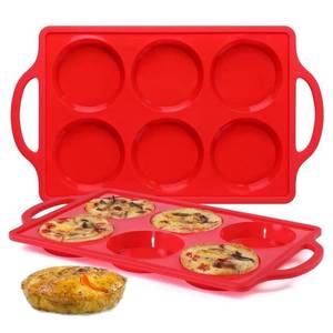 MUYULINS Molde de Silicona Gigante para Pastel y Muffins, Redondo, 6 Tazas, Antiadherente, Libre de BPA, con Marco Metálico Reforzado, Certificado LFGB - Product Image 1