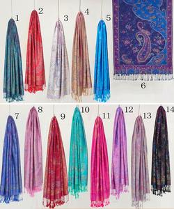 Jacquard Women's Long Spring/Summer Shawl Retro Ethnic <strong>Paisley</strong> <strong>Scarf</strong> with Dot Pattern Leaf and Argyle Design - Product Image 6