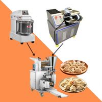 Ensemble de machines de production de raviolis commerciaux avec coupeur à bol, mélangeur à pâte et équipement de formage automatique de raviolis