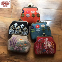 Dompet portabel bordir, grosir elegan untuk acara Formal gaya Vintage ukuran kecil