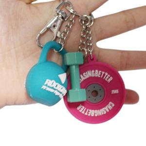 Lara Star Weightlifting Keyring Llavero Con Deadlift Platform Pompon Fitness Sports Equipment 3d Barbell Dumbbell <strong>Keychain</strong> - Product Image 2