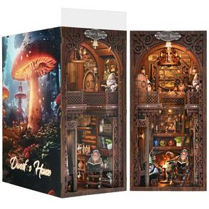 Hamaileon 2025 plus récent Puzzle en bois 3D DIY KT01 sept nains maison étagère insérer serre-livres cadeau pour maison de poupée Nook livre - Product Image 1